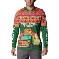 Pakistan Truck Art Button Sweatshirt National Emblem & Traditional Patterns