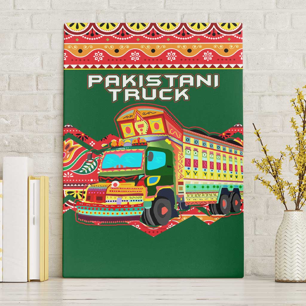 Pakistan Truck Art Canvas Wall Art National Emblem & Traditional Patterns