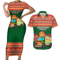 Pakistan Truck Art Couples Matching Short Sleeve Bodycon Dress and Hawaiian Shirt National Emblem & Traditional Patterns