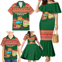 Pakistan Truck Art Family Matching Mermaid Dress and Hawaiian Shirt National Emblem & Traditional Patterns