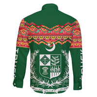 Pakistan Truck Art Family Matching Off The Shoulder Long Sleeve Dress and Hawaiian Shirt National Emblem & Traditional Patterns