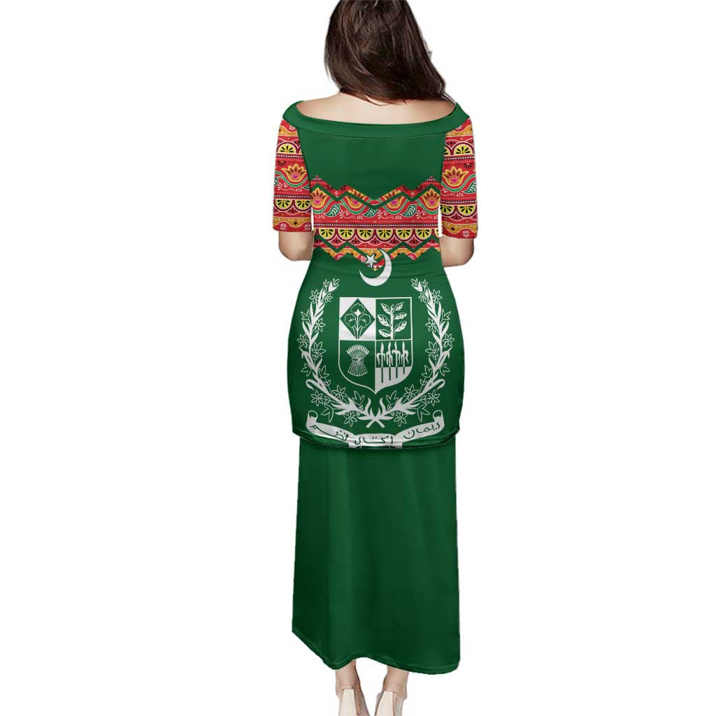 Pakistan Truck Art Family Matching Puletasi and Hawaiian Shirt National Emblem & Traditional Patterns