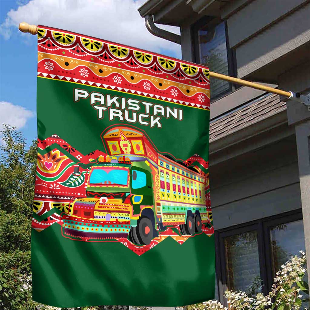 Pakistan Truck Art Garden Flag National Emblem & Traditional Patterns