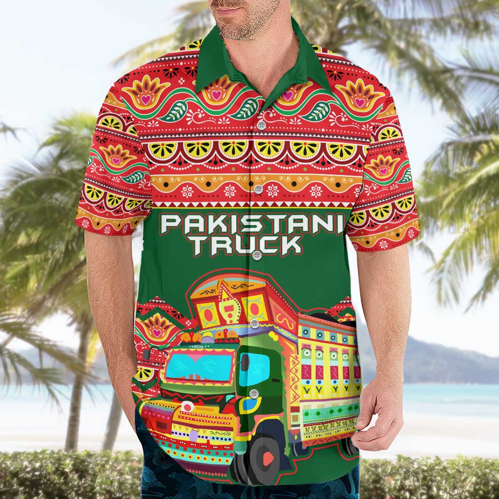 Pakistan Truck Art Hawaiian Shirt National Emblem & Traditional Patterns