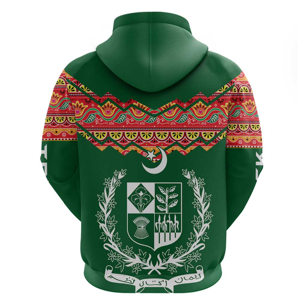 Pakistan Truck Art Hoodie National Emblem & Traditional Patterns