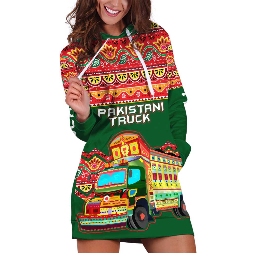 Pakistan Truck Art Hoodie Dress National Emblem & Traditional Patterns