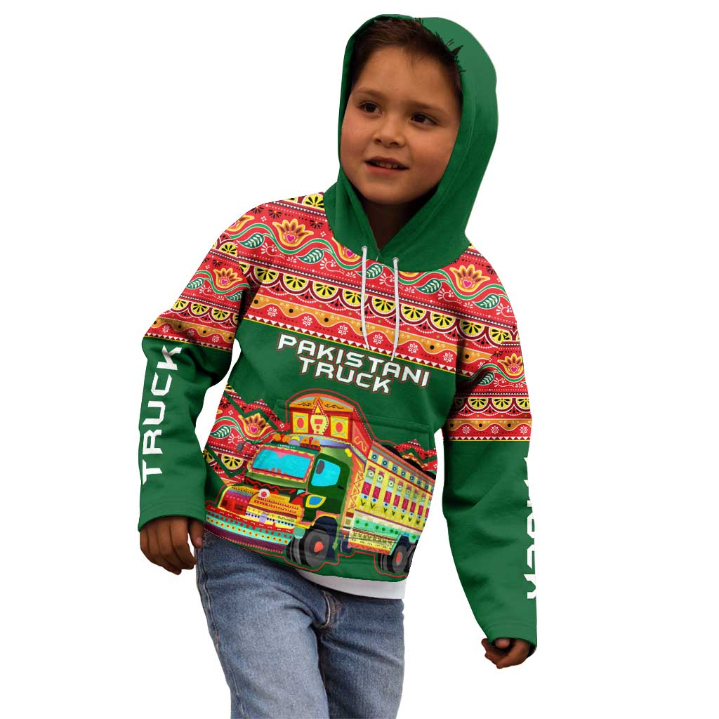 Pakistan Truck Art Kid Hoodie National Emblem & Traditional Patterns