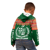 Pakistan Truck Art Kid Hoodie National Emblem & Traditional Patterns