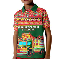 Pakistan Truck Art Kid Polo Shirt National Emblem & Traditional Patterns