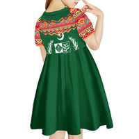 Pakistan Truck Art Kid Short Sleeve Dress National Emblem & Traditional Patterns