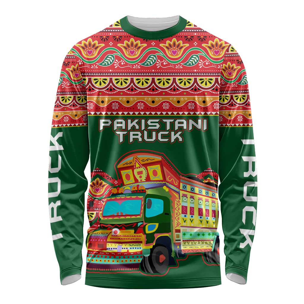 Pakistan Truck Art Long Sleeve Shirt National Emblem & Traditional Patterns