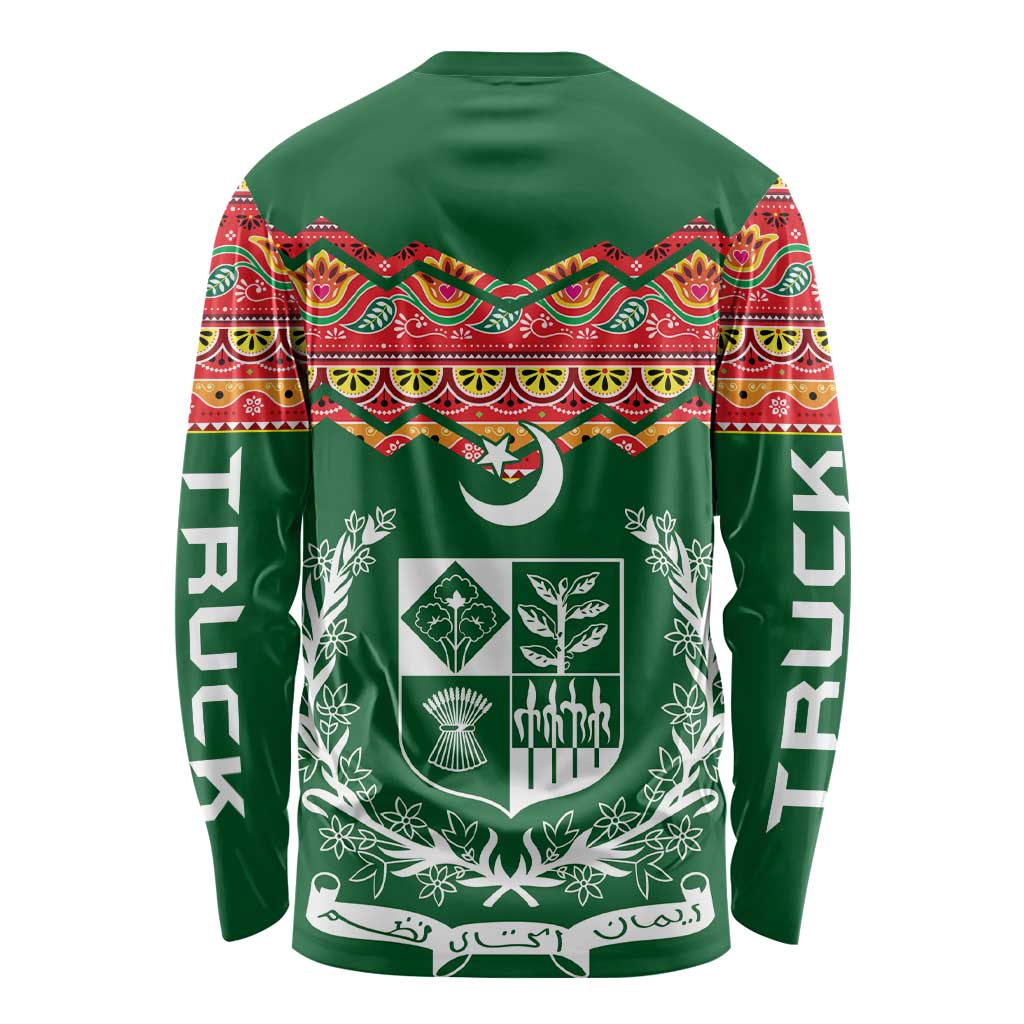 Pakistan Truck Art Long Sleeve Shirt National Emblem & Traditional Patterns
