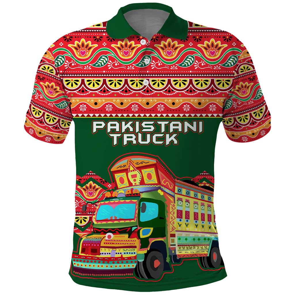 Pakistan Truck Art Polo Shirt National Emblem & Traditional Patterns
