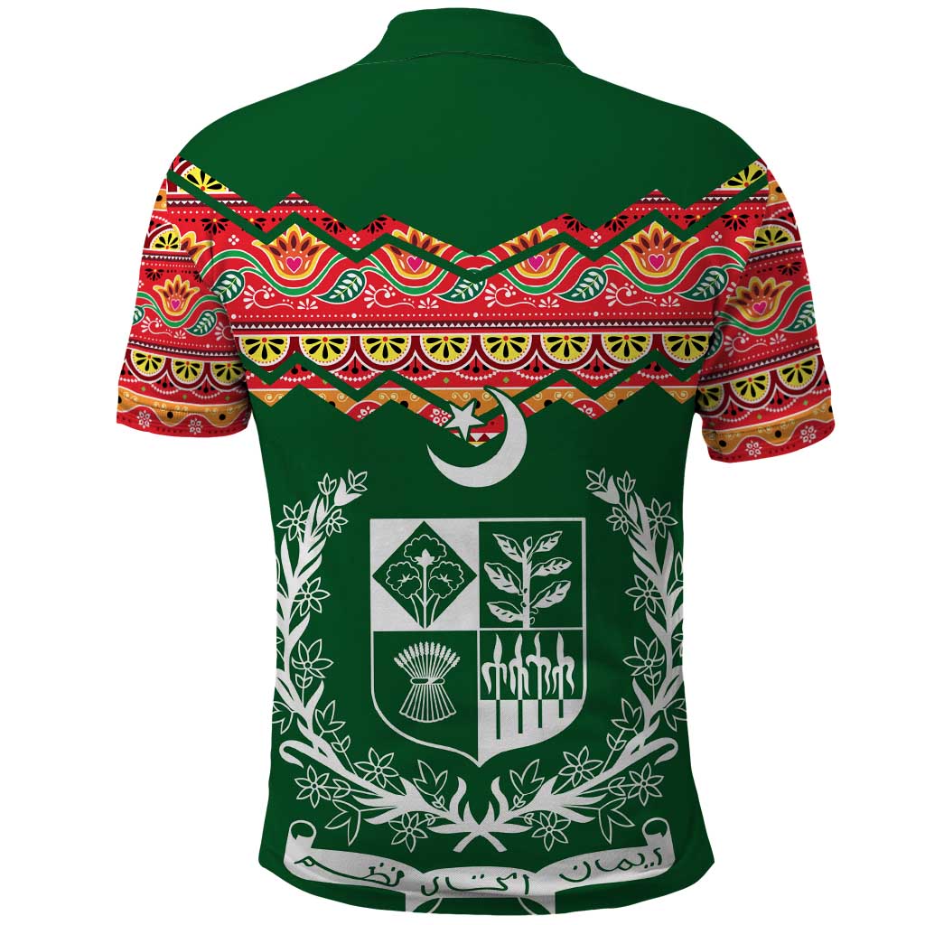 Pakistan Truck Art Polo Shirt National Emblem & Traditional Patterns