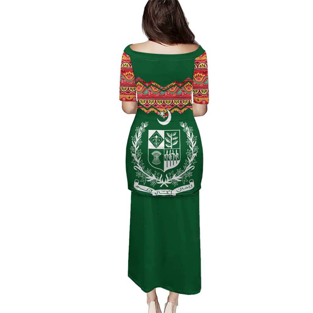 Pakistan Truck Art Puletasi National Emblem & Traditional Patterns