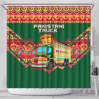 Pakistan Truck Art Shower Curtain National Emblem & Traditional Patterns