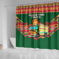 Pakistan Truck Art Shower Curtain National Emblem & Traditional Patterns