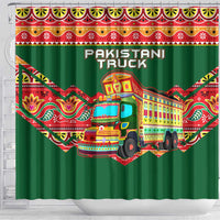 Pakistan Truck Art Shower Curtain National Emblem & Traditional Patterns