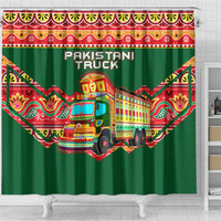 Pakistan Truck Art Shower Curtain National Emblem & Traditional Patterns
