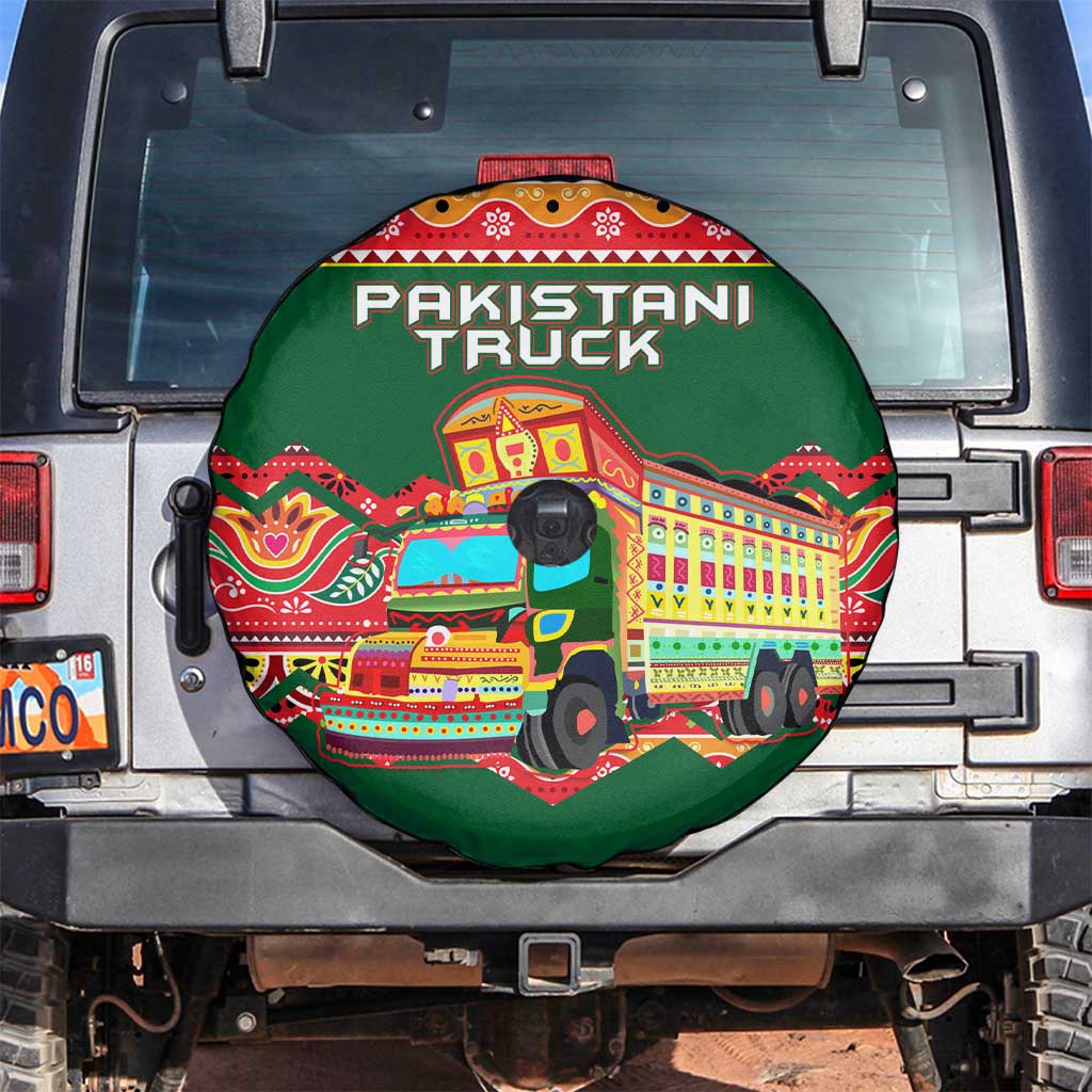 Pakistan Truck Art Spare Tire Cover National Emblem & Traditional Patterns