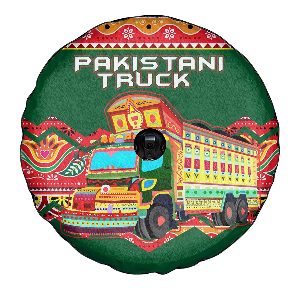 Pakistan Truck Art Spare Tire Cover National Emblem & Traditional Patterns