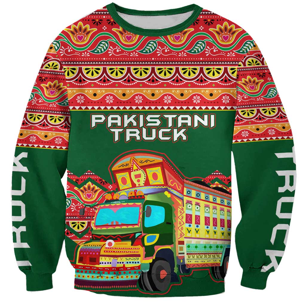 Pakistan Truck Art Sweatshirt National Emblem & Traditional Patterns