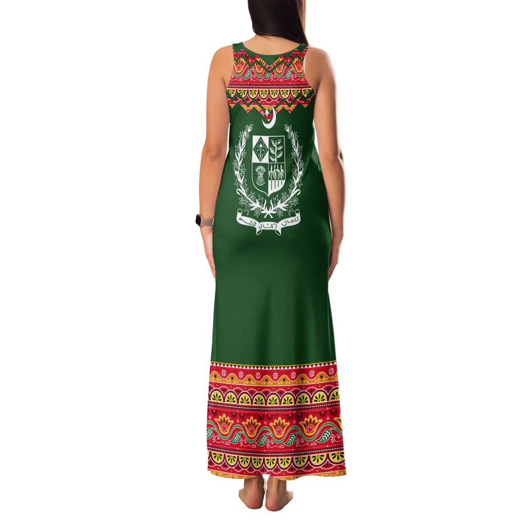 Pakistan Truck Art Tank Maxi Dress National Emblem & Traditional Patterns