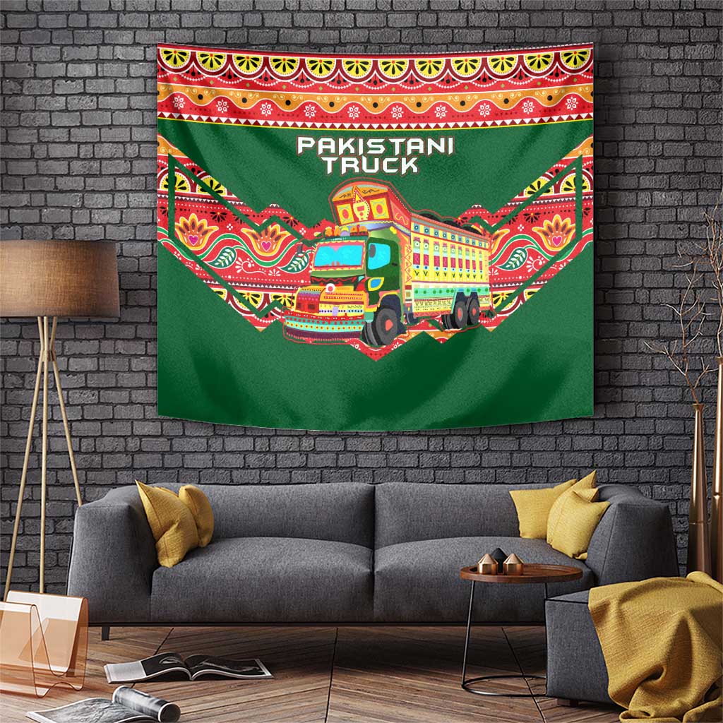 Pakistan Truck Art Tapestry National Emblem & Traditional Patterns
