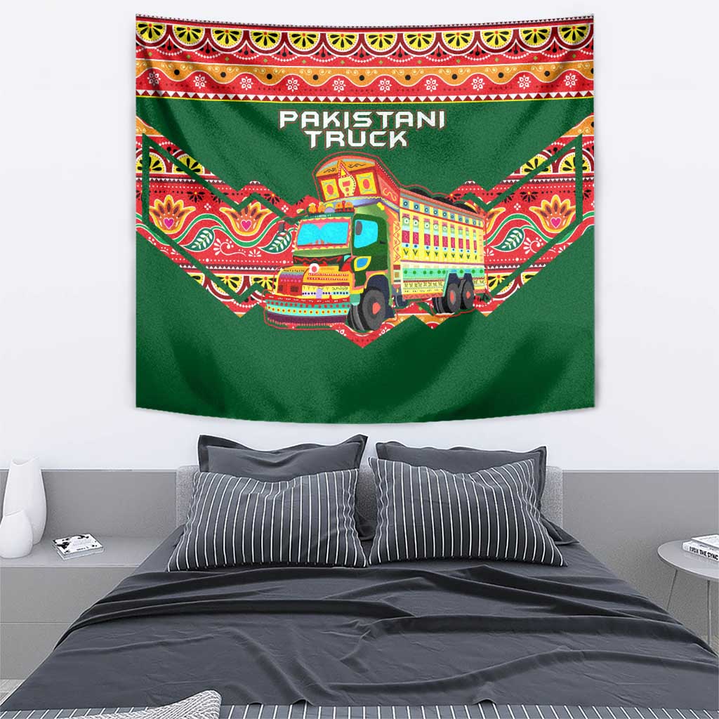 Pakistan Truck Art Tapestry National Emblem & Traditional Patterns