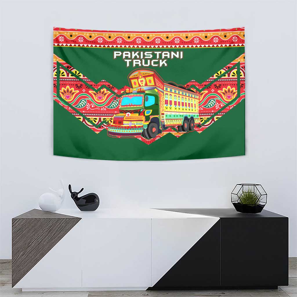 Pakistan Truck Art Tapestry National Emblem & Traditional Patterns