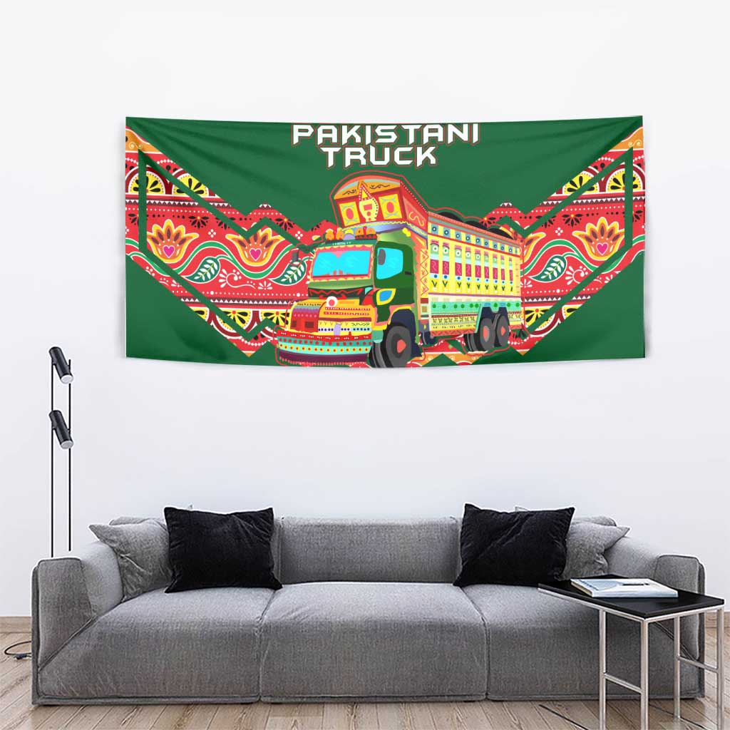 Pakistan Truck Art Tapestry National Emblem & Traditional Patterns