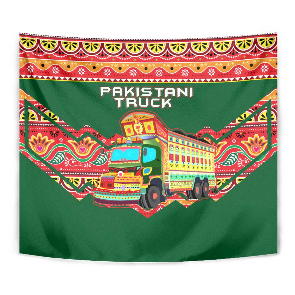 Pakistan Truck Art Tapestry National Emblem & Traditional Patterns