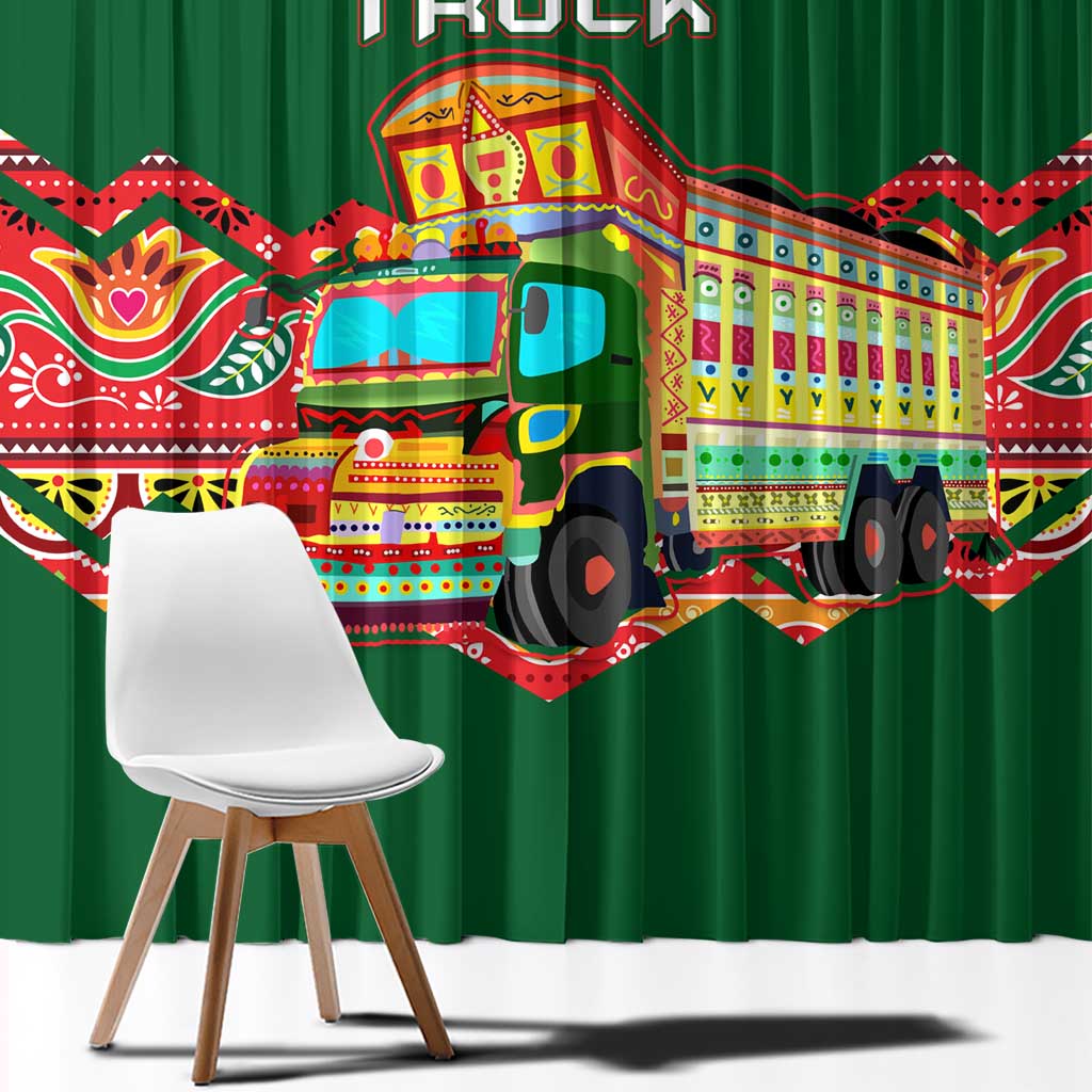 Pakistan Truck Art Window Curtain National Emblem & Traditional Patterns
