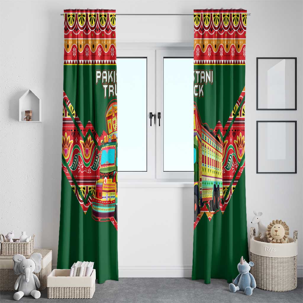 Pakistan Truck Art Window Curtain National Emblem & Traditional Patterns