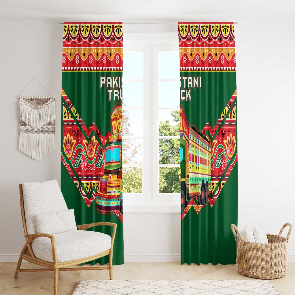 Pakistan Truck Art Window Curtain National Emblem & Traditional Patterns