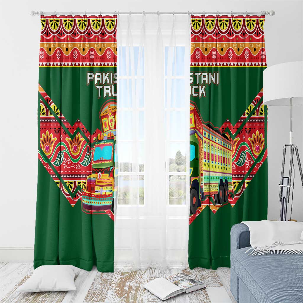 Pakistan Truck Art Window Curtain National Emblem & Traditional Patterns