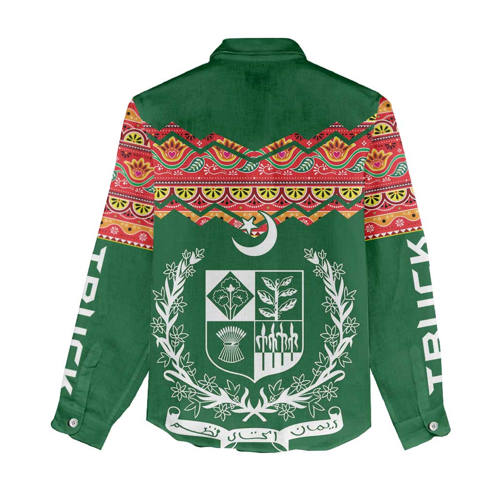 Pakistan Truck Art Women Casual Shirt National Emblem & Traditional Patterns