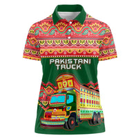 Pakistan Truck Art Women Polo Shirt National Emblem & Traditional Patterns