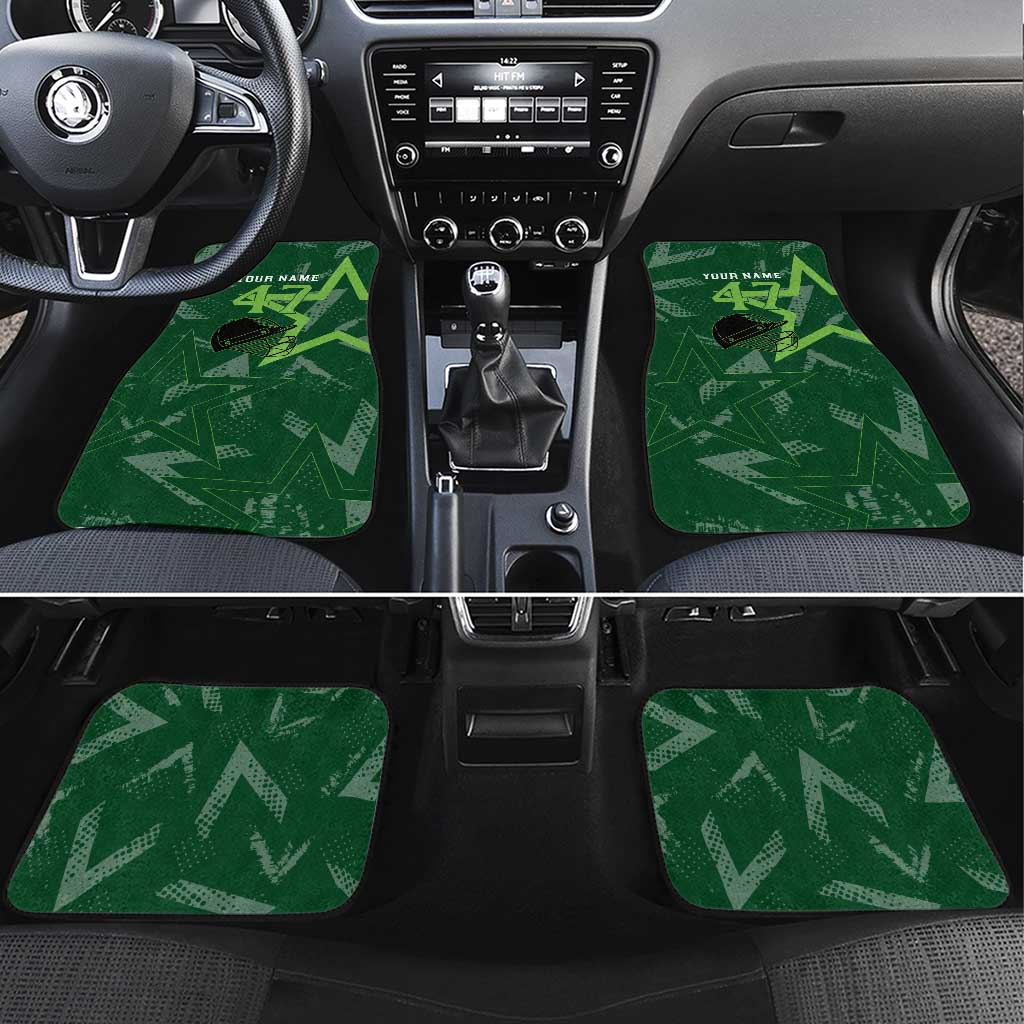 Pakistan Cricket Car Mats Sporty Style with Flag Stars & Player Illustration