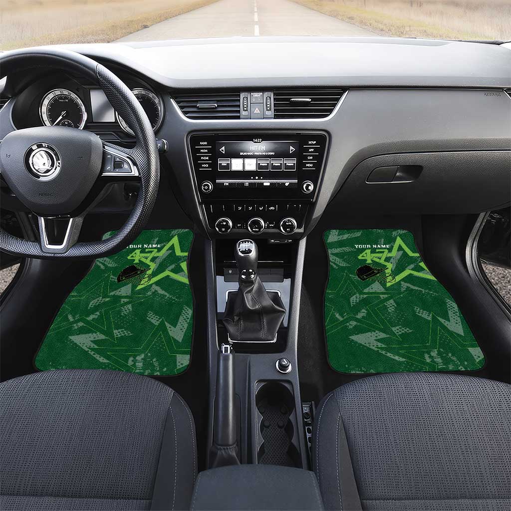 Pakistan Cricket Car Mats Sporty Style with Flag Stars & Player Illustration