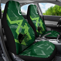 Pakistan Cricket Car Seat Cover Sporty Style with Flag Stars & Player Illustration
