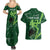 Pakistan Cricket Couples Matching Summer Maxi Dress and Hawaiian Shirt Sporty Style with Flag Stars & Player Illustration