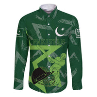 Pakistan Cricket Family Matching Mermaid Dress and Hawaiian Shirt Sporty Style with Flag Stars & Player Illustration