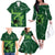 Pakistan Cricket Family Matching Off The Shoulder Long Sleeve Dress and Hawaiian Shirt Sporty Style with Flag Stars & Player Illustration