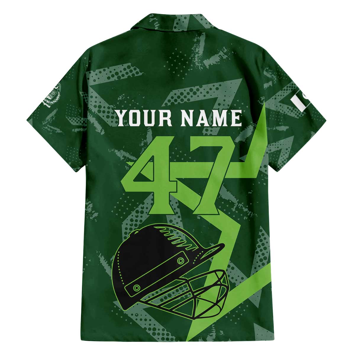 Pakistan Cricket Family Matching Off The Shoulder Long Sleeve Dress and Hawaiian Shirt Sporty Style with Flag Stars & Player Illustration