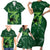 Pakistan Cricket Family Matching Short Sleeve Bodycon Dress and Hawaiian Shirt Sporty Style with Flag Stars & Player Illustration