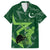 Pakistan Cricket Family Matching Short Sleeve Bodycon Dress and Hawaiian Shirt Sporty Style with Flag Stars & Player Illustration