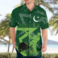 Pakistan Cricket Hawaiian Shirt Sporty Style with Flag Stars & Player Illustration