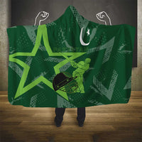 Pakistan Cricket Hooded Blanket Sporty Style with Flag Stars & Player Illustration