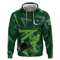 Pakistan Cricket Hoodie Sporty Style with Flag Stars & Player Illustration